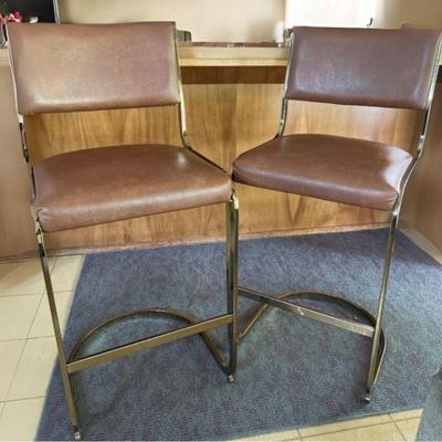 Two Mid Century Modern Bar Stools