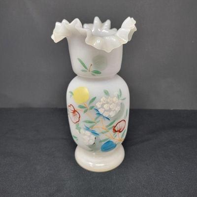 Antique Victorian Bristol Hand Painted Vase