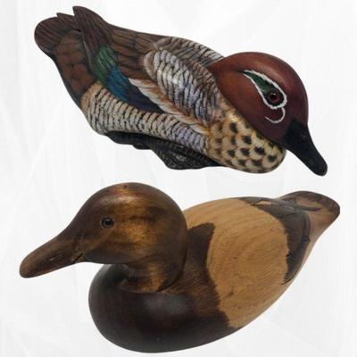 Hand Carved Wood Duck Decoys by Artist John Brown