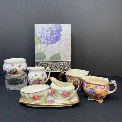 Elegant Chintz & Delicate Bloom Bone China Creamer & Sugar Sets