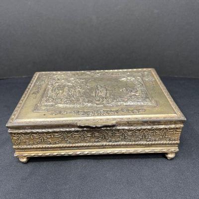 Antique Brass JB Jewelry Box