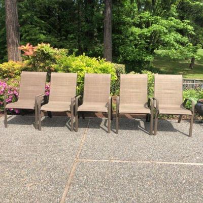 Five Beach Front Outdoor Sling Arm Chairs