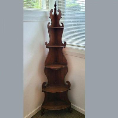 Five Tier Wood Corner Display Shelf