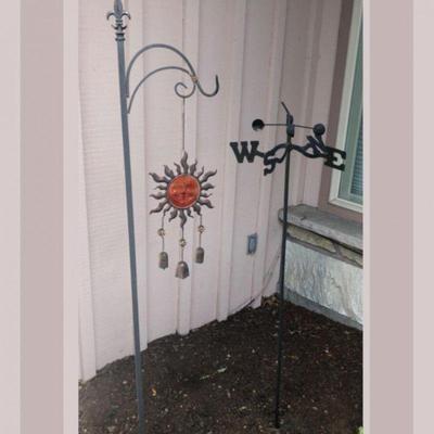 Sunburst Outdoor Chime and Vintage Weathervane Set