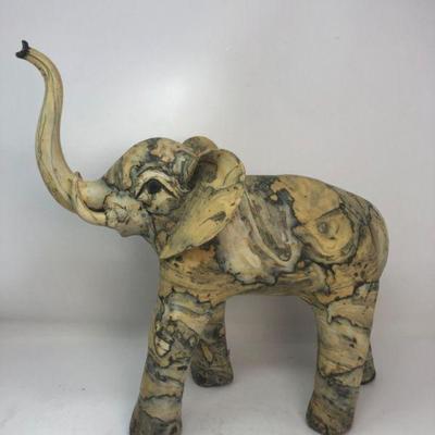 Vintage Crushed Oyster Shell Elephant Sculpture