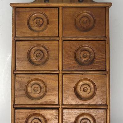 Antique Hand Made Wood Spice Rack