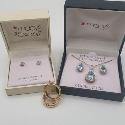 Elegant 18k Gold Over Sterling Silver Jewelry Set