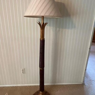 Palm Regency Style Bamboo & Metal Floor Lamp