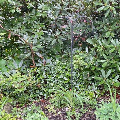 Wrought Iron Double Shepherd's Hook Plant Stand | Wrought iron double-sided shepherd's hook plant stand/hanger with ornate...