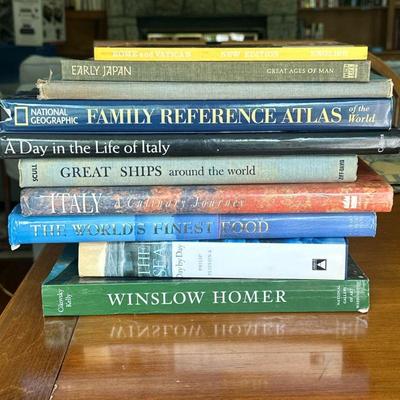 (10pc) Hardcover Coffee Table Books – Travel & Atlas | "Rome and Vatican" "Great Ages of Man: Early Japan"...