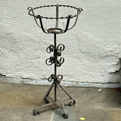 Wrought Iron Plant Stand - Quadruped | Vintage (mid century) wrought iron, quadruped (four-legged) plant stand. - h. 23.5 x w. 11.5 in
