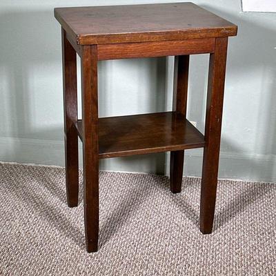 Wooden Two-Tiered Side Table | Wooden two-tiered side table. - h. 30 x w. 20 x d. 16 in