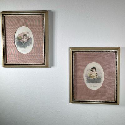 (2pc) Unknown Artist, Portraits - "Four Seasons Women" | Portrait of "Four Seasons Women" featuring...