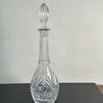Pressed Glass Decanter & Stopper | Pressed glass decanter and stopper. - h. 16.25 in