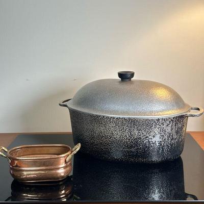 (2pc) Club Hammercraft Cookware & Other Pot | Vintage (mid century) Club Hammercraft Cookware hammered aluminum dutch oven with lid...