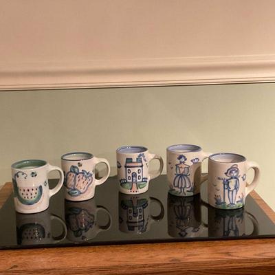 (5pc) M. A. Hadley "Country" Collection Mugs | Vintage (mid century) set of five (5) M. A. Hadley (Mary Alice Hadley)...