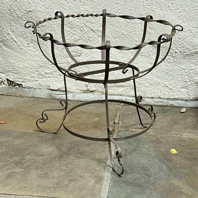 Wrought Iron Plant Stand - Round | Vintage (1960's) wrought iron, round plant stand. - h. 15 x w. 18 in