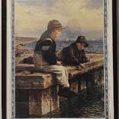 1994 "Fishing" By Arthur Hunter Print 