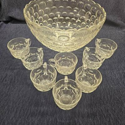 Vintage Punch Bowl And Cups