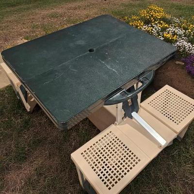 Outdoor Portable Picnic Table With Bencj