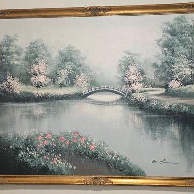 Very Large E. Lee Oil Painting