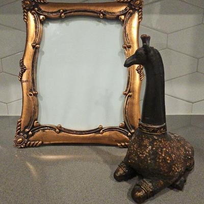 Bronze Colored Giraffe and Frame