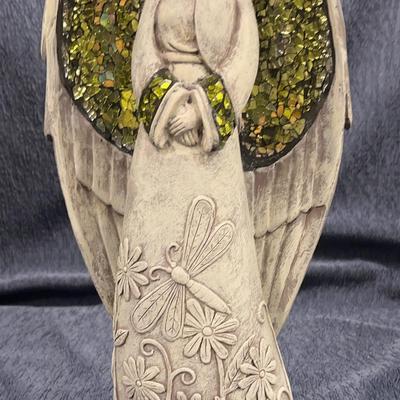 Angel With Glass Gold Wings And At End Of Dress 14 Inches High 