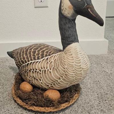 Real Feathers Canadian Goose On Nest