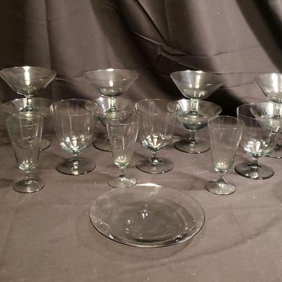 Vintage Mid-century Kosta Boda Bernadette Smoke Goblets & Wine Glasses 