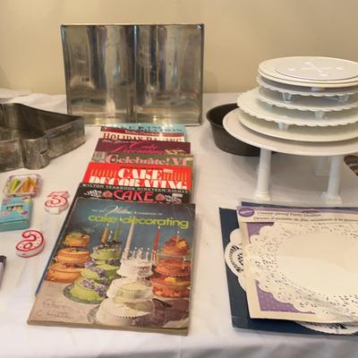 Baking Pans, Cake Stands, Dollies, Cake Decorating Books & More 
