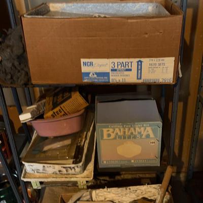 Painting Supplies And 4 Metal Shelf Cabinet 