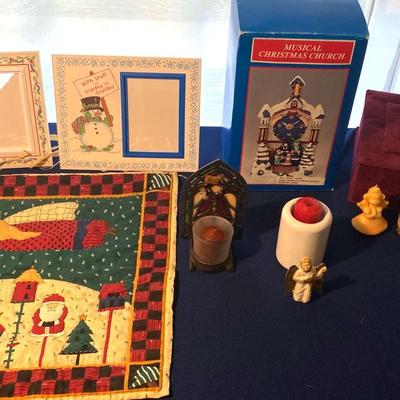 Musical Christmas Church Candles & Ornaments Assortment 