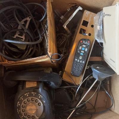 Mystery Box Of Electronic Pieces And Phone 