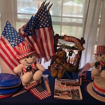 4th of July Flags Frisbees and Festive Decor
