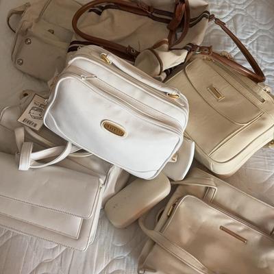 White And Beige Purses/Bags