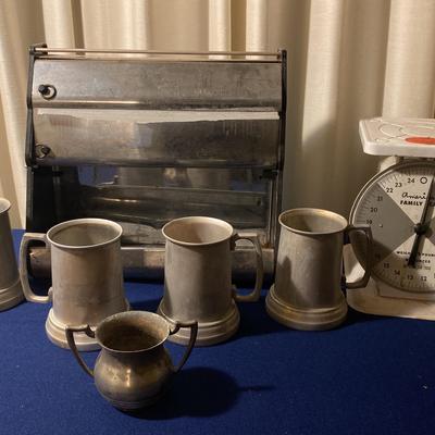 Vintage Metal Pantry Foil Dispenser With Vintage Metal Beer Steins Set of 4 & More 
