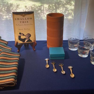 Wine & Champagne Cooler Vintage Gold Tone Souvenir Spoons and More