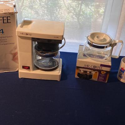 Mr. Coffee 4 Cup Compact Auto Drip Coffeemaker with Replacement Decanter 