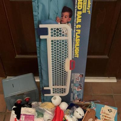 Bed Rail With Extra Flashlights, Metal Bank, Door Safety Knobs, And More