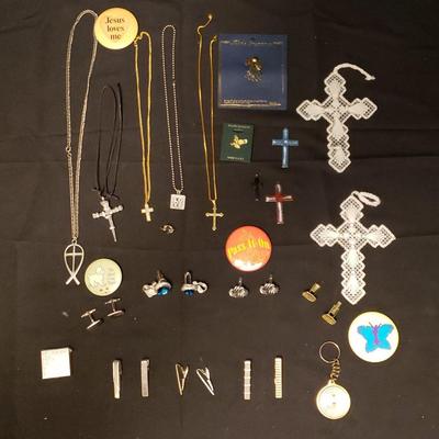 Cross Necklaces & Cuff Links Assortment and More 