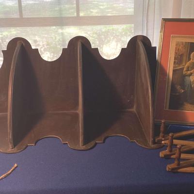 Vintage Thumb Oil Cans with 19th Century Hanging Corner Shelf & More