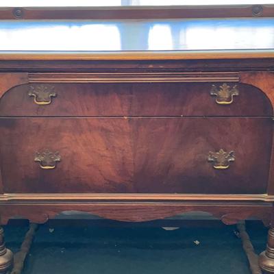 Vintage Wooden Sideboard 65” Long X 42” High