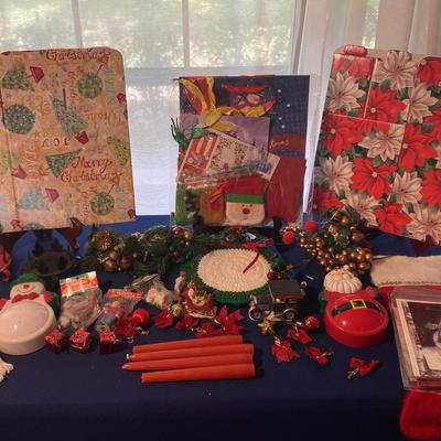 Christmas Oranaments Cards and Gift Wrapping Paper Assortment 