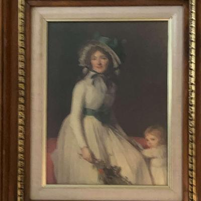 Framed Print of Woman In White Dress With Child By Jacques Louis David 
