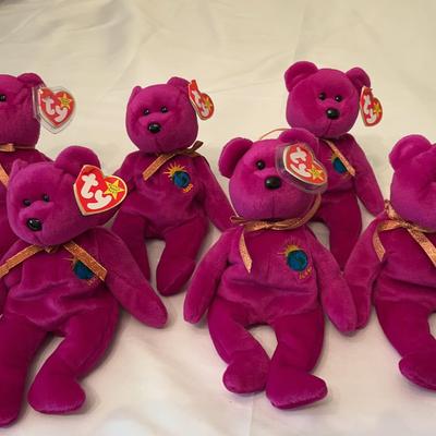 (6) Millenium Beanie Babies