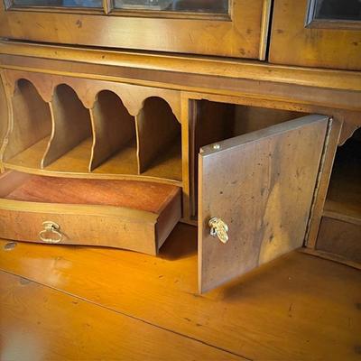 Vintage Henredon walnut secretary and hutch