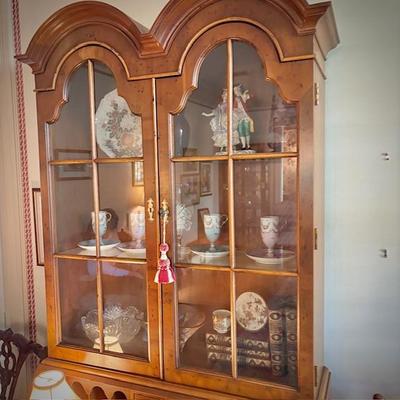 Vintage Henredon walnut secretary and hutch