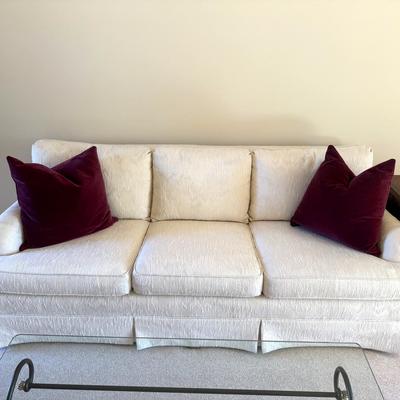 Cream Couch Chair, And Matching Ottoman