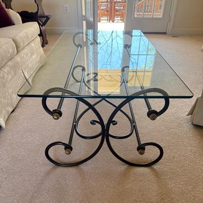 Metal and glass coffee table And Side table