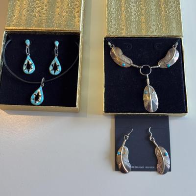 Two Sets Of Necklaces With Earrings